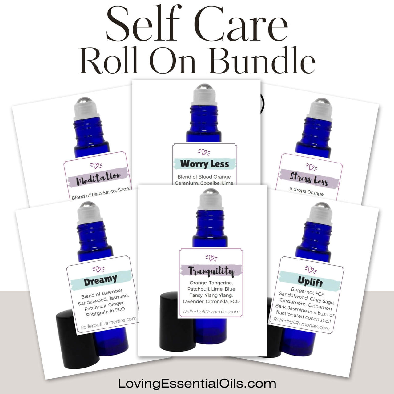 Self Care Roll Ons - Bundle of 6 Roller Bottle Blends